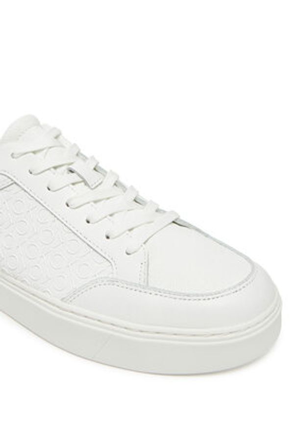 Calvin Klein Sneakersy Clean Cup Low Laceup Mono HM0HM01899 Biały. Kolor: biały. Materiał: skóra