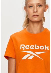 Reebok Classic - T-shirt. Kolor: pomarańczowy. Materiał: bawełna, materiał, dzianina, elastan. Wzór: nadruk. Styl: sportowy #5