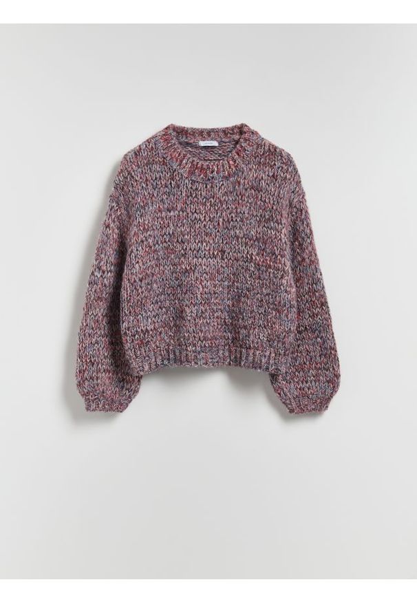 Reserved - Sweter z domieszką wełny - bordowy. Kolor: czerwony. Materiał: wełna