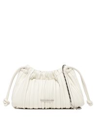 Calvin Klein Torebka Drawstring Plisse Conv Mini Cb P LV04F3077G Biały. Kolor: biały. Materiał: skórzane #1