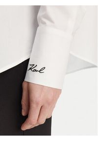 Karl Lagerfeld - KARL LAGERFELD Koszula A2W11011 Biały Regular Fit. Typ kołnierza: dekolt w karo. Kolor: biały. Materiał: bawełna #4
