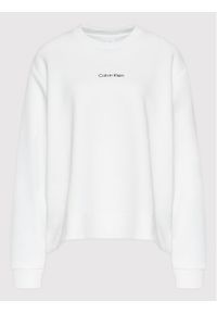 Calvin Klein Curve Bluza Inclusive Micro Logo K20K204897 Biały Regular Fit. Kolor: biały. Materiał: bawełna
