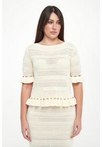 Twinset Milano - Sweter damski ażurowy TWINSET. Wzór: ażurowy #2