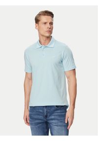 Emporio Armani Polo EM000571 AF20424 U9242 Niebieski Regular Fit. Typ kołnierza: polo. Kolor: niebieski. Materiał: bawełna #1