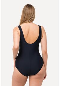ULLA POPKEN - Damski Kostium kąpielowy kaktusy miękkie miseczki ozdobne kółka. Kolekcja: plus size. Kolor: niebieski. Materiał: elastan, poliamid, materiał