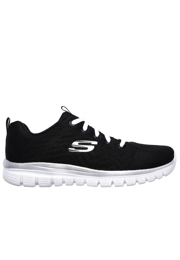 skechers - Buty Skechers Graceful Get Connected 12615BKW - czarne. Kolor: czarny. Materiał: mesh, materiał. Szerokość cholewki: normalna