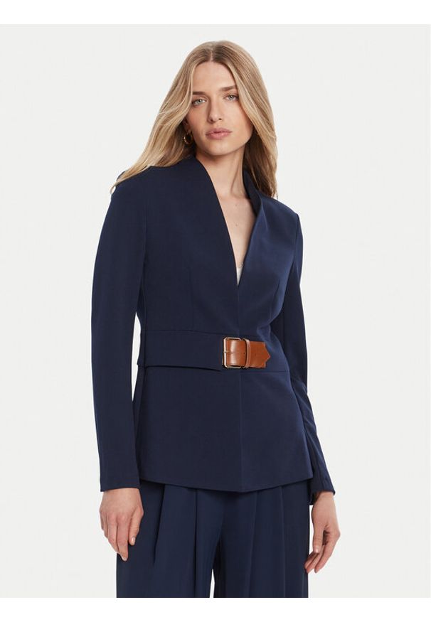 Rinascimento Marynarka CFC0126214003 Granatowy Slim Fit. Kolor: niebieski. Materiał: syntetyk