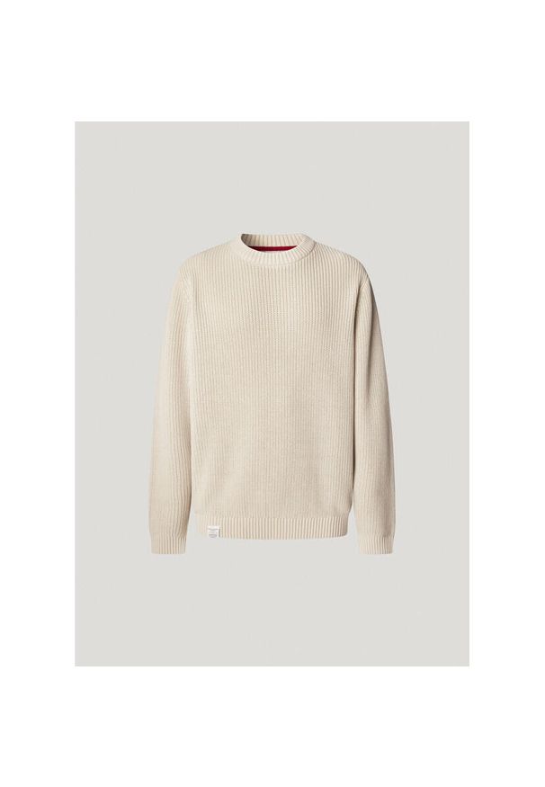 Sweter z okrągłym dekoltem Pepe Jeans Parker. Kolor: beżowy