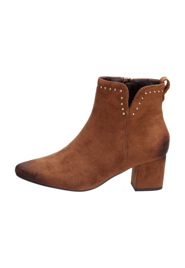 Zamszowe botki damskie Vinceza 10626 Camel. Materiał: zamsz