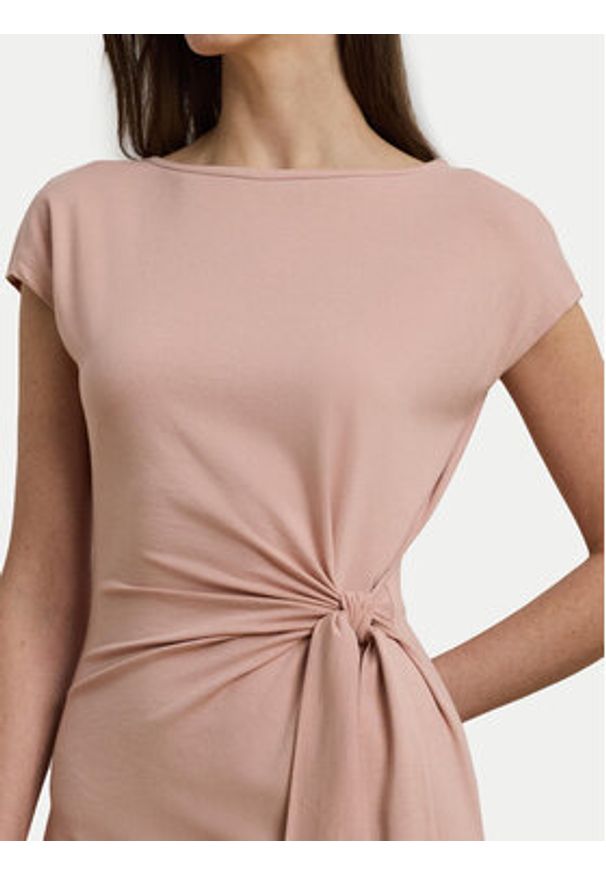 Lauren Ralph Lauren - LAUREN RALPH LAUREN Sukienka dzianinowa 250964086001 Różowy Regular Fit. Kolor: różowy. Materiał: bawełna