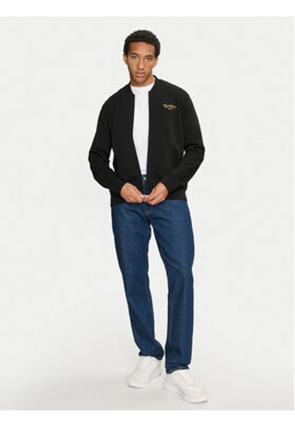 Karl Lagerfeld - KARL LAGERFELD Bluza 705031 544910 Czarny Regular Fit. Typ kołnierza: dekolt w karo. Kolor: czarny. Materiał: bawełna