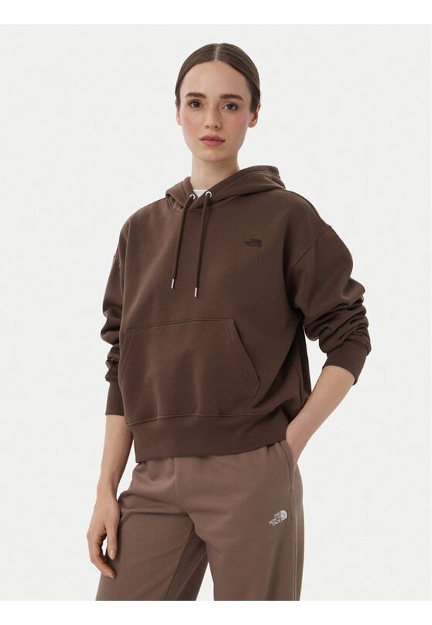 The North Face Bluza Tnf Essential Simple Dome Boxy Os NF0A8HBX Brązowy Regular Fit. Kolor: brązowy. Materiał: bawełna