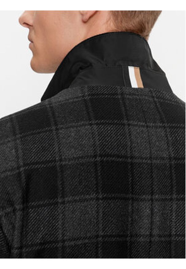 BOSS - Boss Płaszcz wełniany H-Hyde-C-224 50502270 Czarny Regular Fit. Kolor: czarny. Materiał: wełna