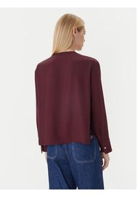 TOMMY HILFIGER - Tommy Hilfiger Bluzka WW0WW47339 Bordowy Relaxed Fit. Kolor: czerwony. Materiał: wiskoza #4