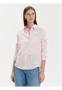 TOMMY HILFIGER - Tommy Hilfiger Koszula WW0WW42037 Różowy Relaxed Fit. Kolor: różowy. Materiał: len #1