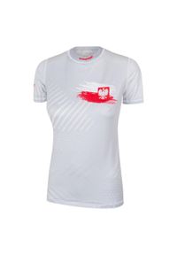 Koszulka do biegania damska z krótkim rękawem EXTREME HOBBY POLAND PRIME. Kolor: biały. Materiał: poliester, elastan. Długość rękawa: krótki rękaw. Długość: krótkie. Sport: bieganie, kolarstwo