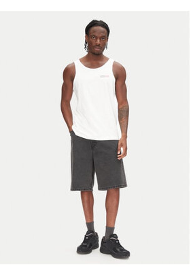 Tommy Jeans Tank top Entry Graphic DM0DM20790 Écru Slim Fit. Materiał: bawełna