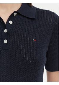 TOMMY HILFIGER - Tommy Hilfiger Sweter WW0WW49362 Granatowy Slim Fit. Kolor: niebieski. Materiał: bawełna #3