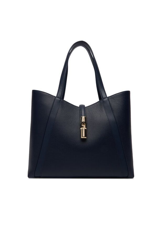 Furla Torebka Goccia L WB01788 BX3353 KH 4852S Granatowy. Kolor: niebieski. Materiał: skórzane