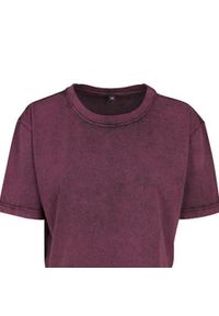 BUILD YOUR BRAND - Koszulka Damska Acid Wash Crop T-shirt. Kolor: wielokolorowy, różowy, czarny