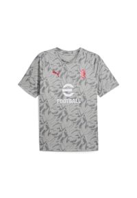 Puma - Męska koszulka przedmeczowa AC Milan PUMA Smokey Gray White. Kolor: szary