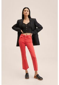 mango - Mango jeansy Sienna damskie high waist. Stan: podwyższony. Kolor: czerwony #5