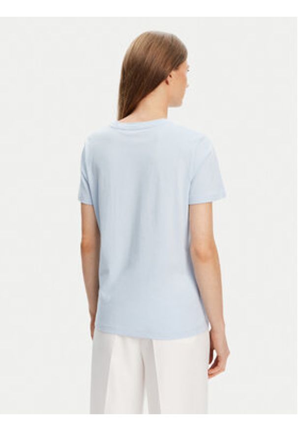 TOMMY HILFIGER - Tommy Hilfiger T-Shirt Script WW0WW45746 Błękitny Regular Fit. Kolor: niebieski. Materiał: bawełna