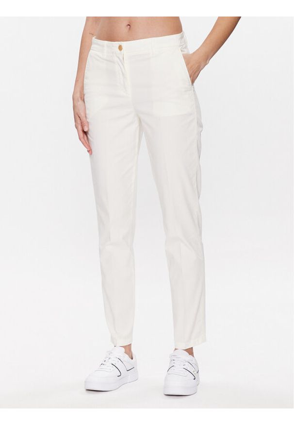 TOMMY HILFIGER - Tommy Hilfiger Chinosy WW0WW37763 Écru Slim Fit. Materiał: lyocell, bawełna