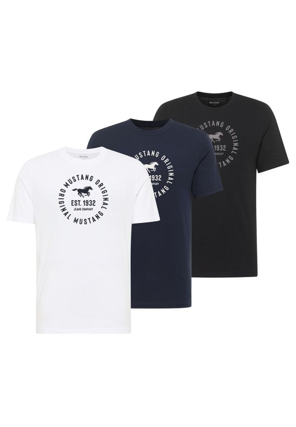 3-Pak T-Shirt Mustang Style Alex Biały Czarny Granatowy. Kolor: biały, niebieski, wielokolorowy, czarny