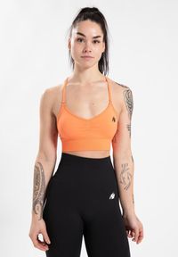 GORILLA WEAR - Olivia Bezszwowe Biustonosz sportowy - Peach. Kolor: pomarańczowy, wielokolorowy, różowy. Sport: fitness
