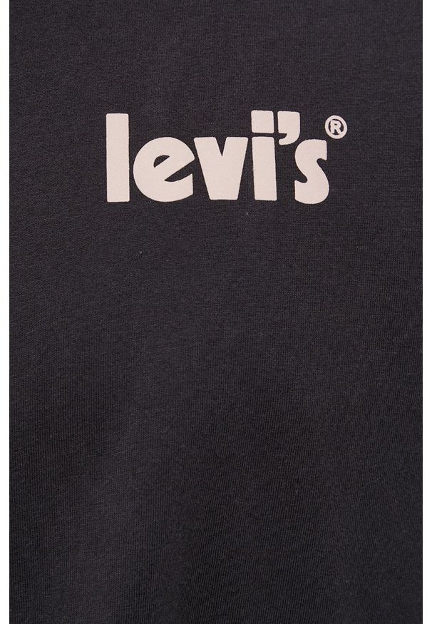 Levi's® - Levi's - T-shirt bawełniany. Okazja: na spotkanie biznesowe. Kolor: czarny. Materiał: bawełna. Wzór: gładki. Styl: biznesowy