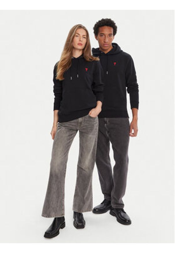 AMI PARIS - AMI Paris Bluza BFUSW235.730 Czarny Regular Fit. Kolor: czarny. Materiał: bawełna