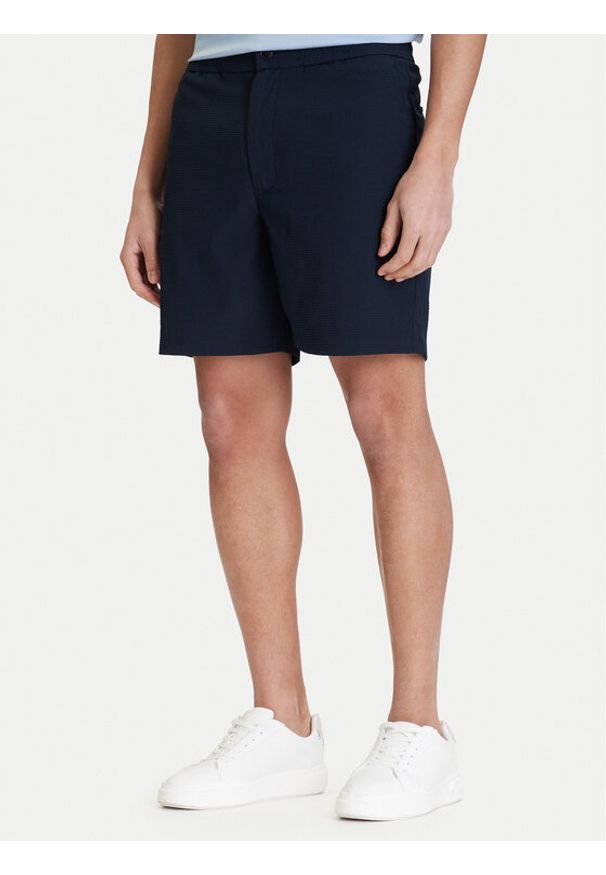 Calvin Klein Szorty materiałowe LV04LF610G Niebieski Straight Fit. Kolor: niebieski. Materiał: syntetyk