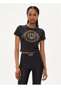 Just Cavalli T-Shirt 76PAH607 Czarny Regular Fit. Kolor: czarny. Materiał: syntetyk