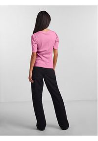 Pieces T-Shirt 17133700 Różowy Slim Fit. Kolor: różowy. Materiał: bawełna #3