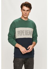 Pepe Jeans - Bluza bawełniana Ismael. Kolor: zielony. Materiał: bawełna. Wzór: nadruk #1