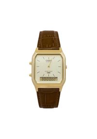 Casio Zegarek AQ-230EGL-9AEF Brązowy. Kolor: brązowy. Materiał: skóra #1