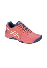 Buty do tenisa dla dzieci Asics Gel Resolution 7. Zapięcie: sznurówki. Kolor: różowy. Materiał: syntetyk, tkanina, materiał. Szerokość cholewki: normalna. Sport: tenis