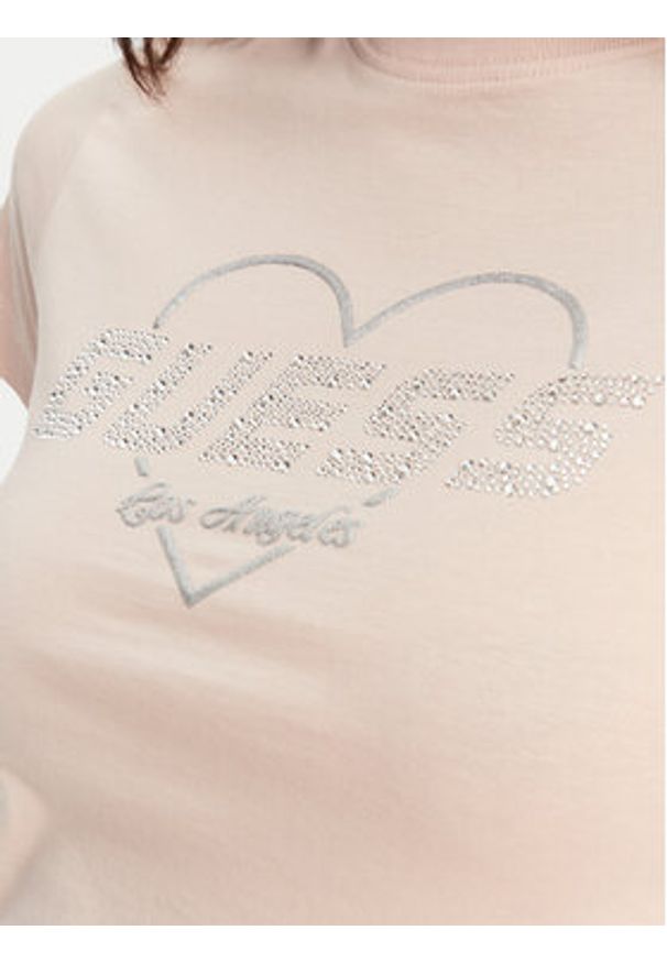 Guess T-Shirt V5GI10 K9RM1 Różowy Regular Fit. Kolor: różowy. Materiał: bawełna