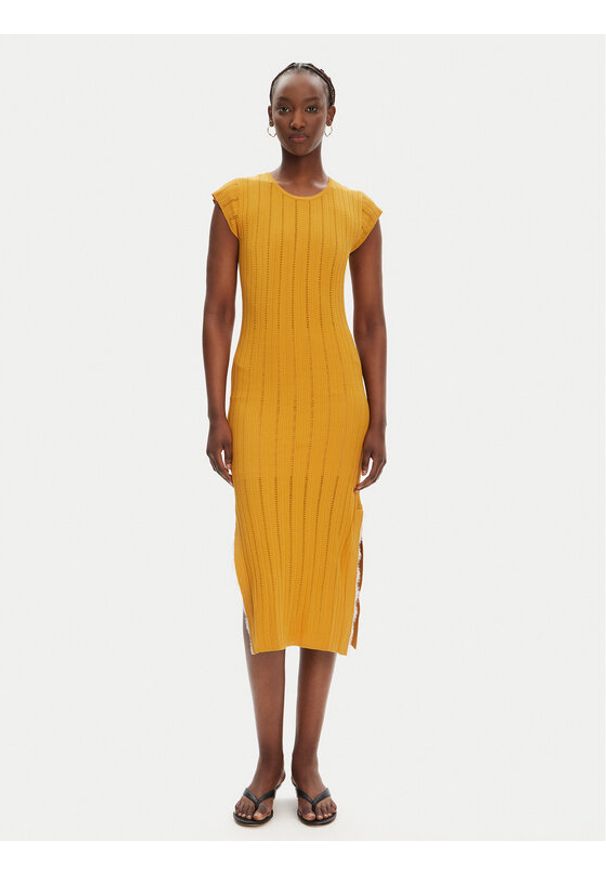 Pinko - PINKO Sukienka dzianinowa 104745 A2FR HN7 Brązowy Regular Fit. Kolor: brązowy. Materiał: syntetyk