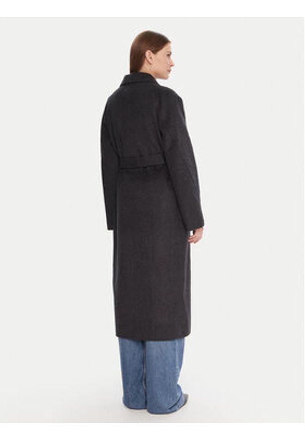 TOMMY HILFIGER - Tommy Hilfiger Płaszcz wełniany WW0WW47286 Szary Regular Fit. Kolor: szary. Materiał: syntetyk