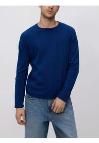 Reserved - Bawełniany sweter - niebieski. Kolor: niebieski. Materiał: bawełna