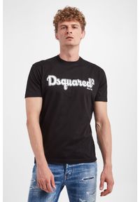T-shirt DSQUARED2. Materiał: bawełna. Długość rękawa: krótki rękaw. Długość: krótkie. Wzór: nadruk