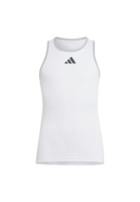 Adidas - Club Tank Top. Kolor: biały. Materiał: materiał. Długość rękawa: bez rękawów #1