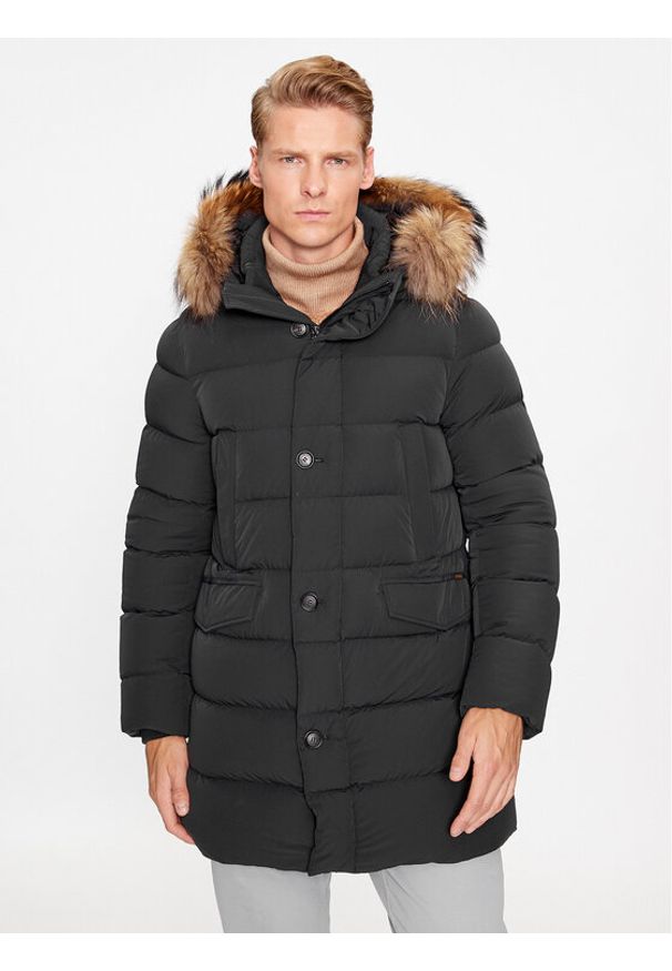 Hetrego - Hetregó Kurtka puchowa Parker 8K436M 23WU07 Czarny Regular Fit. Kolor: czarny. Materiał: syntetyk