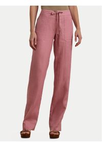 Lauren Ralph Lauren - LAUREN RALPH LAUREN Spodnie materiałowe 200735136022 Różowy Regular Fit. Kolor: różowy. Materiał: len