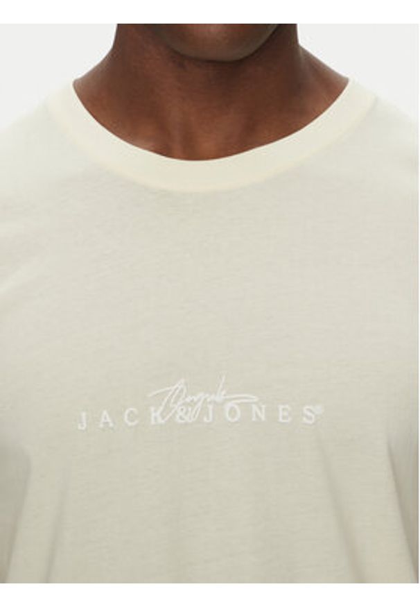 Jack & Jones - Jack&Jones T-Shirt Varenna 12273163 Écru Regular Fit. Materiał: bawełna