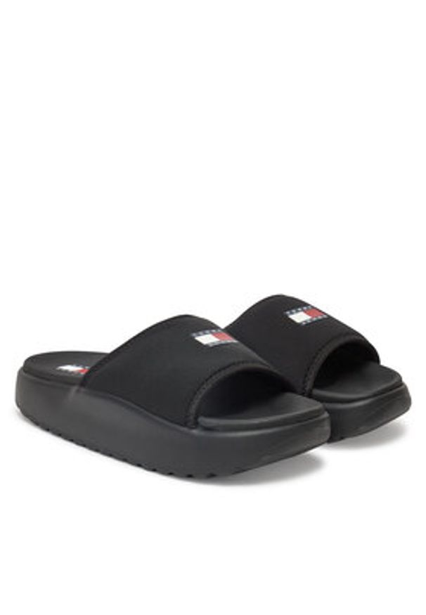 Tommy Jeans Klapki Tjw Comfy Pool Slide EN0EN02765 Czarny. Kolor: czarny. Materiał: materiał