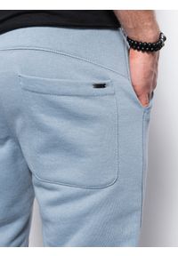 Ombre Clothing - Spodnie męskie dresowe - błękitne V3 P949 - S. Kolor: niebieski. Materiał: dresówka. Styl: klasyczny