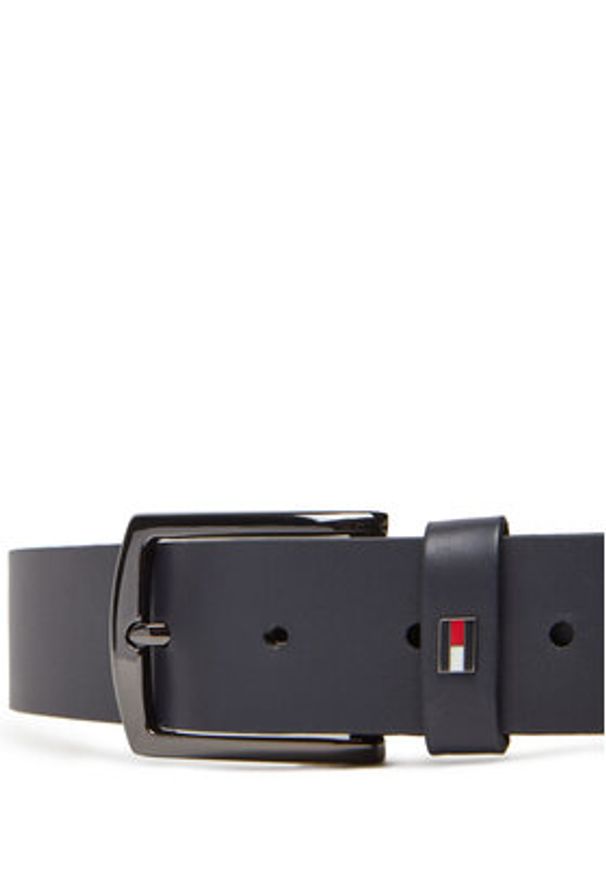 TOMMY HILFIGER - Tommy Hilfiger Pasek Męski Denton 3.5 Ext AM0AM13536 Granatowy. Kolor: niebieski. Materiał: skóra